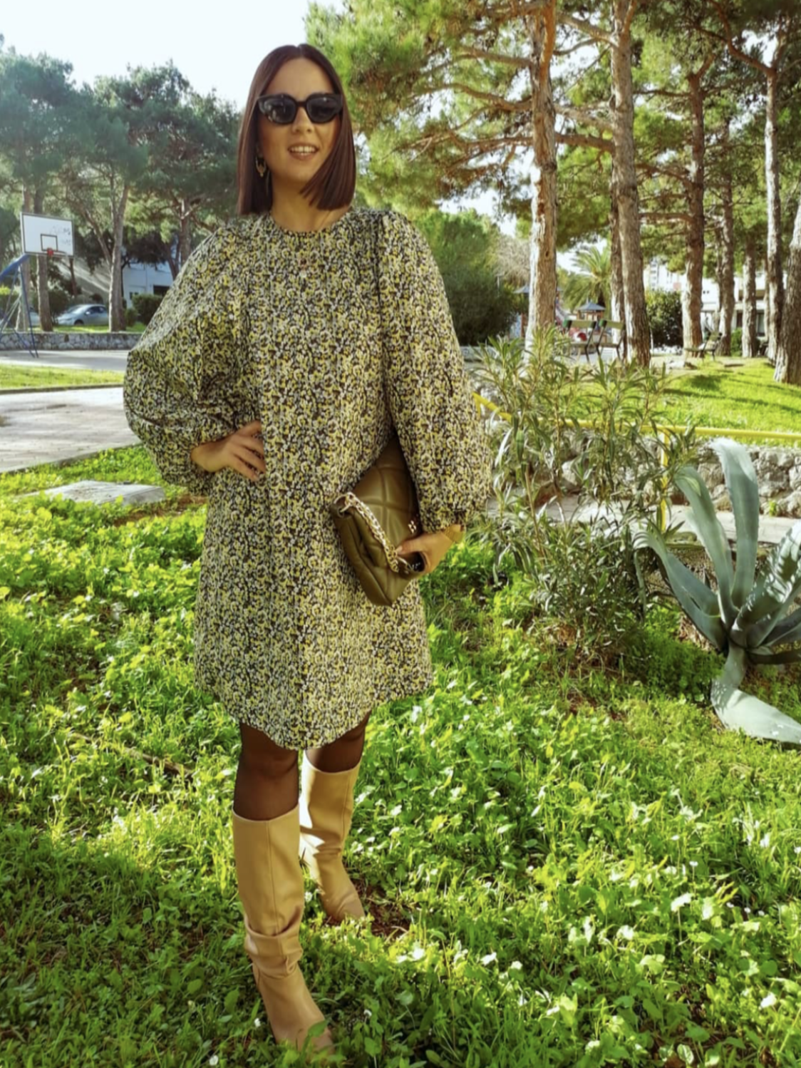 Large puff Sleeved Dress