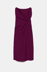 MIDI Draped Dress with Knot