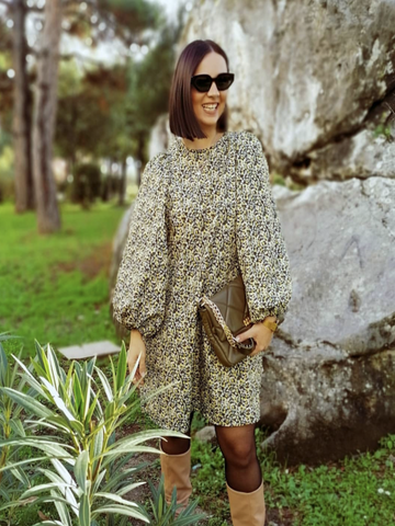 Large puff Sleeved Dress