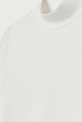 Collared Short Sleeve Ribbed Top