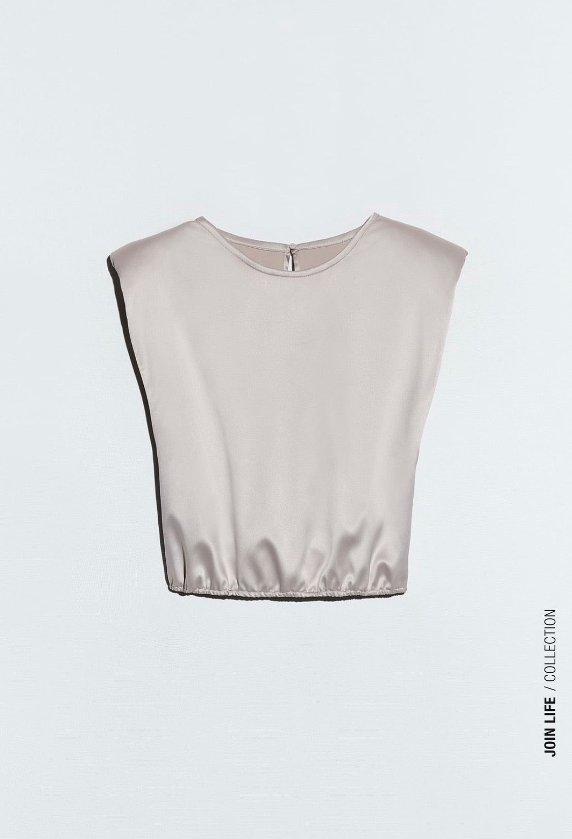 Satin Top with Shoulder Pads